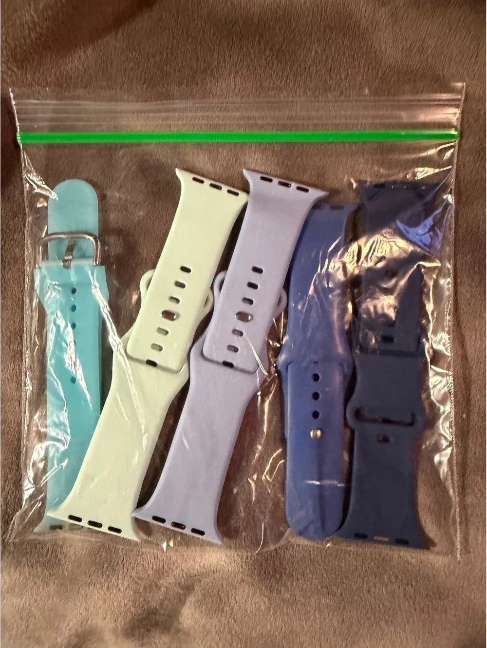 Set of 5Silicone Apple Watch Bands in Pastel Colors - Light